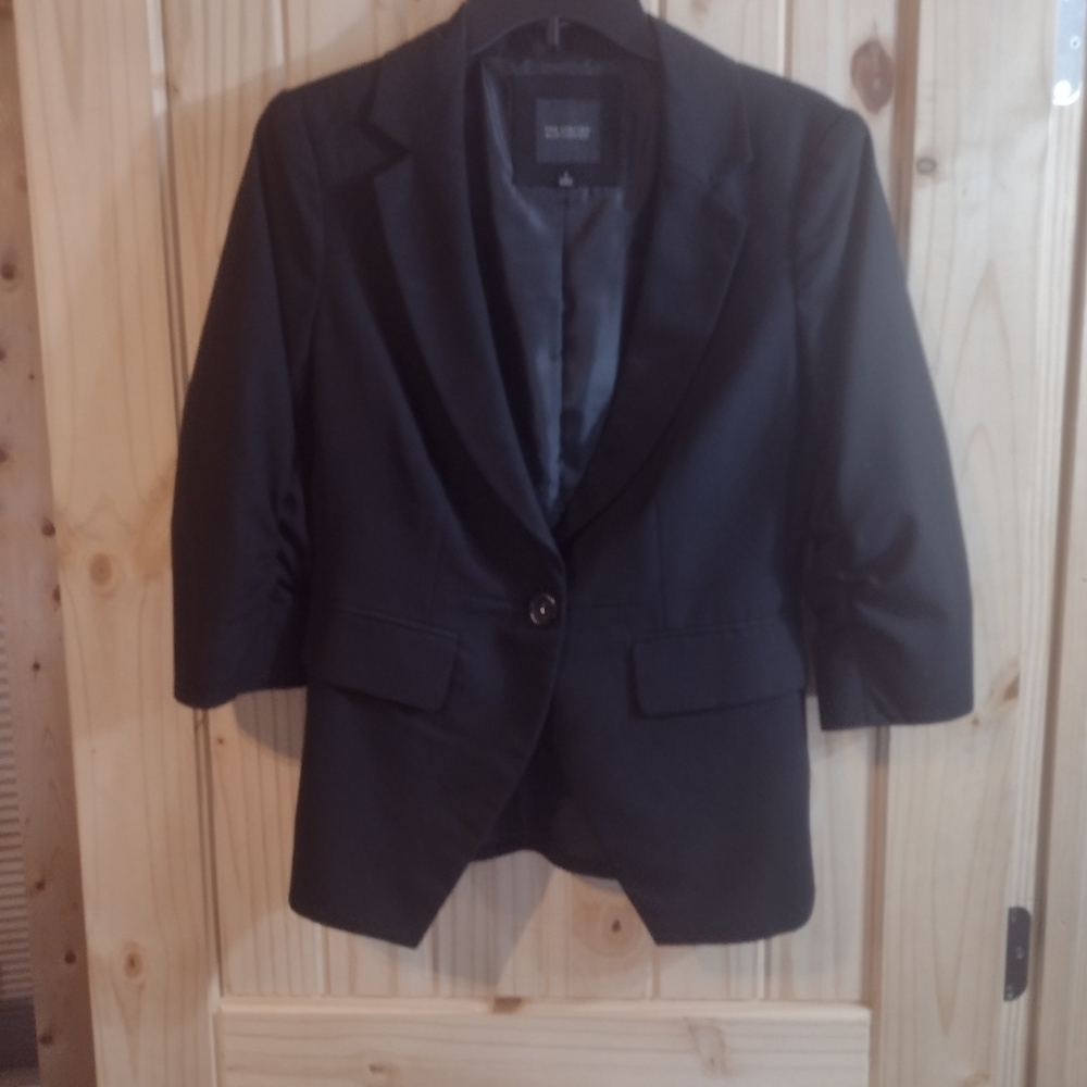 The Limited Black Blazer Women's Small Ruched Sleeves